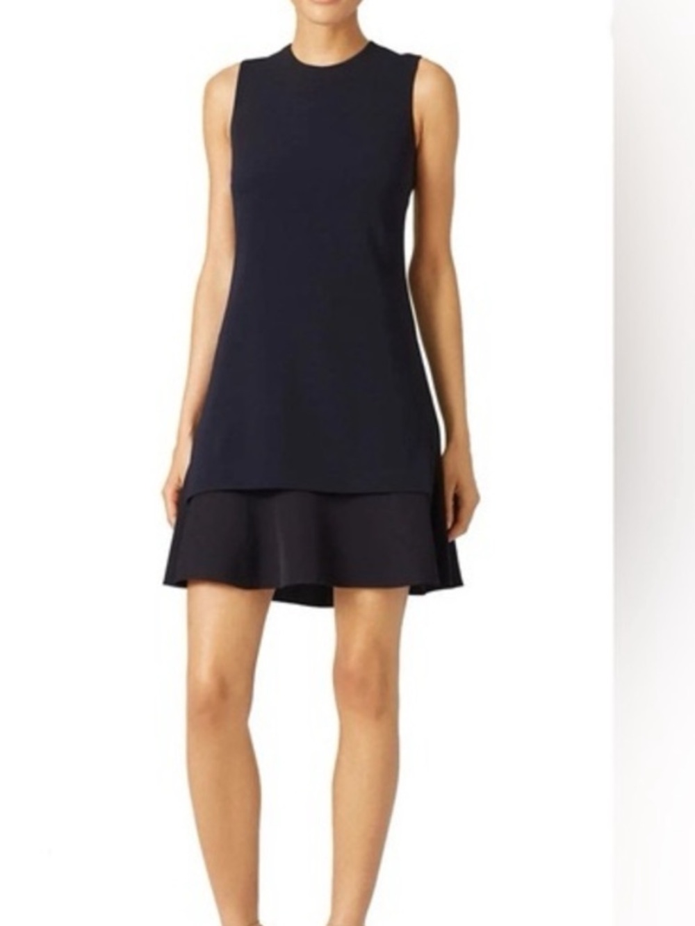 Theory Malkan Admiral Crepe Navy Blue Sleeveless Shift Dress Size 2 / Small